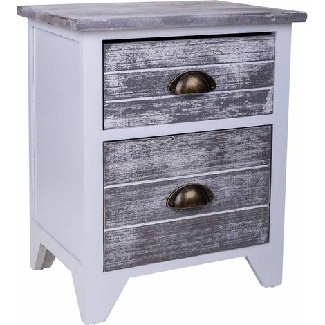 Mesita de madera blanca 38x28x45