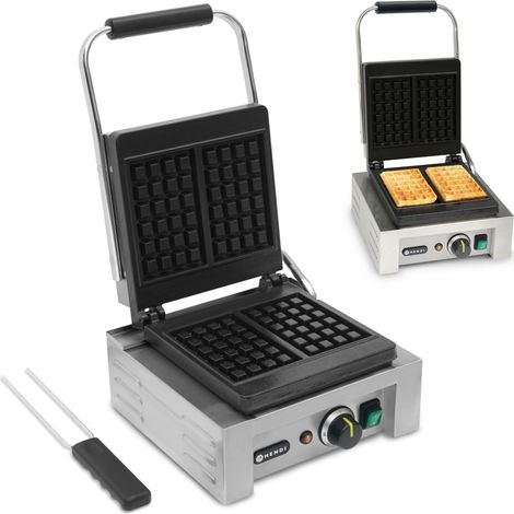 Gaufrier professionnel pour 2 gaufres rectangulaires 1,5 kW - Hendi 212103