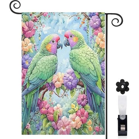 Drapeau de jardin vertical décoration pour maison de campagne toile résistante double face 30 x 45 cm pour porche et cour (1/5)