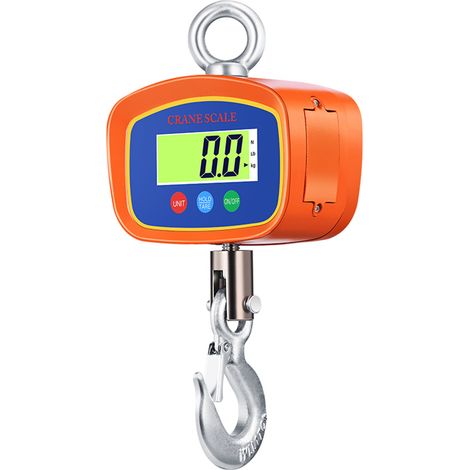 Grue industrielle à balance suspendue numérique 1000 kg/500 g avec boîtier en aluminium, interrupteur d'unité d'écran rétro-éclairé LCD/maintien des données/tare/zéro pour la chasse de construction d' (1/4)