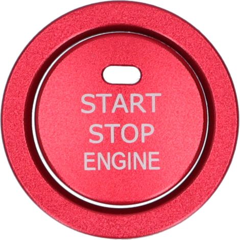Abdeckung für den Motorstart-/Stoppknopf, 2 Stück, rote Aluminiumlegierung, Autoinnenausstattung (1/5)