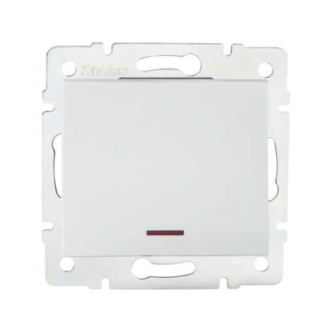 Interrupteur mural LED - Unipolaire - Rétroéclairé - Blanc - 71x71mm (1/3)