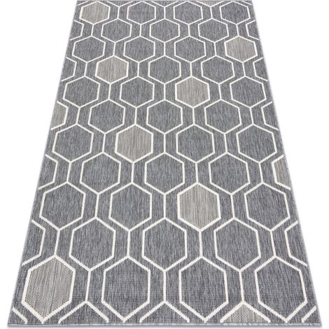 Teppich SPRING 20404332 Sechseck Sisal, geschlungen - grau grey 140x200 cm