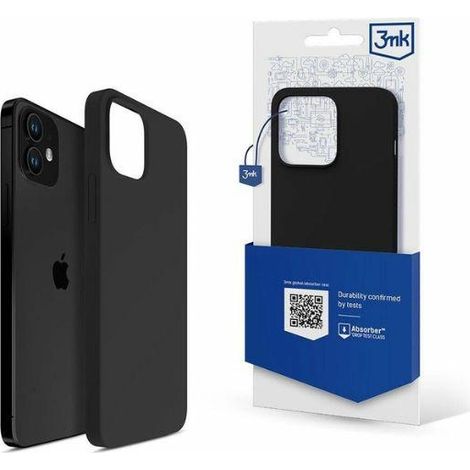 Schutzhülle für iPhone 12 Mini, 3MK Silikon, Schwarz (1/4)
