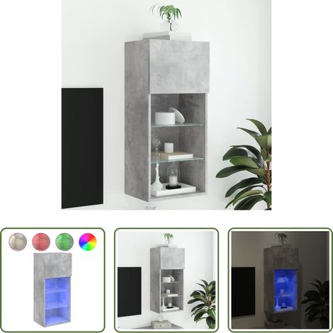LED-Leuchten - TV-Schrank mit LED-Leuchten Betongrau 40,5x30x90 cm (1/5)