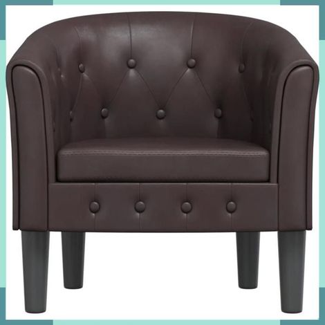 356459 Chaise cabriolet marron similicuir (1/5)