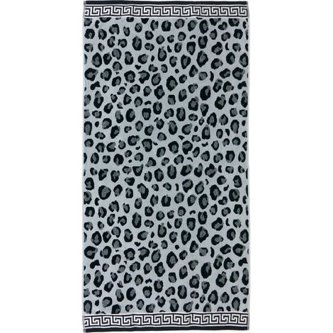 Telo Mare Jacquard Spugna Asciugamano Spiaggia Disegno Cleopatra Grigio