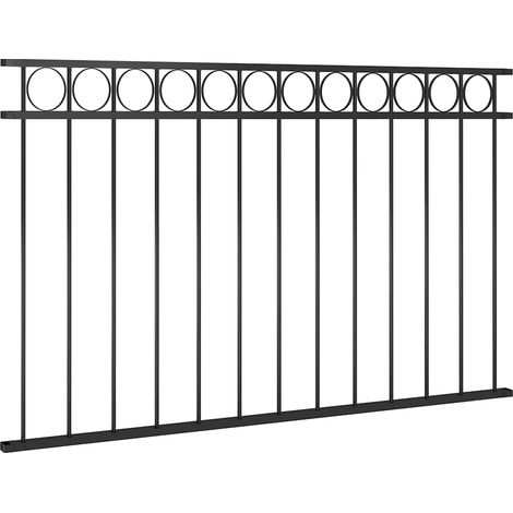 Maison Exclusive - Zaunelement ASSEN Stahl 163x80 cm Schwarz (1/4)