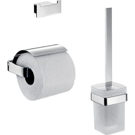 Juego de WC de emco loft, soporte de papel con tapa, cromado, (1/2)