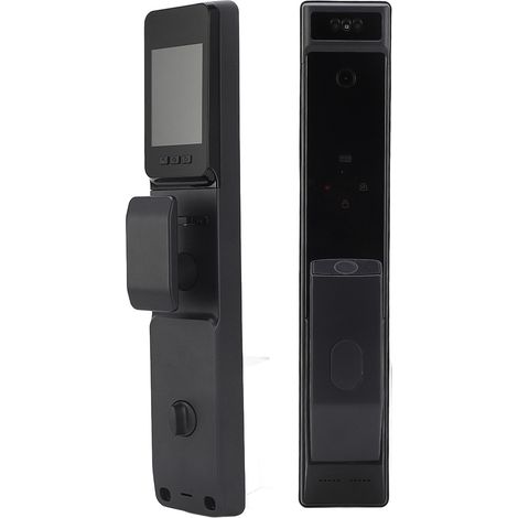Serrure de porte intelligente Wi-Fi avec reconnaissance faciale 3D, lecteur d'empreintes digitales, carte et mot de passe, visionneuse visuelle, rechargeable pour appartement (1/5)