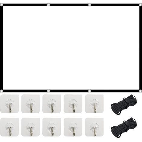 100 Inch 16:9 HD 4K Double-Sided Anti-Wrinkle Portable Foldable Outdoor Projection Screen for Projectors Screen for Home Theater Party Movie Night Commercial (100) (1/5)