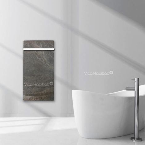 Sèche-serviette à inertie Wifi Terre Lunaire 800W Vertical - Valderoma TL08BLW (1/2)