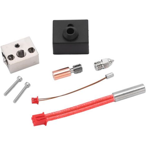 Kit de extrusor para impresora 3D, bloque calefactor bimetálico, tubo de garganta, boquilla calefactora, piezas del extrusor para Ender 3 S1 24V 40W 300℃ (1/5)