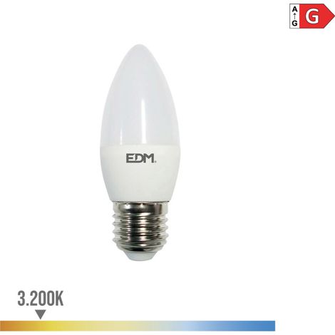 Bombilla LED EDM Vela E27 5W 400lm 3200K Luz Cálida Ø3,5x10cm (1/3)