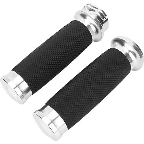 Motorcycle Handlebar Grips, Aluminum Rubber Grip Cover for 25mm Handlebars, Anti-Slip Pattern, Easy Installation, Cool Look for Street Riders (1/5)
