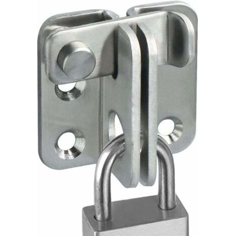 Serrure de porte coulissante antivol en acier inoxydable brossé – Résistante aux rayures – Pour portes, fenêtres et armoires (1/5)