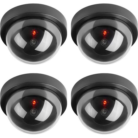 GROOFOO Caméras factices,Fausse de Sécurité Caméra Dme CCTV avec LED Clignotant Lumière pour Les Entreprises Magasins Accueil,Usage Intérieur Extérieur (4 Pack) GROOFOO (1/5)