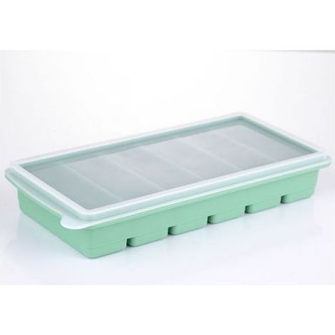 Bacs à Glaçons en Silicone avec Couvercle, Grande Taille Moule à Glaçons Faciles à Retirer, sans B pour Vin, Cocktail, Boisson Vert Clair (1/5)