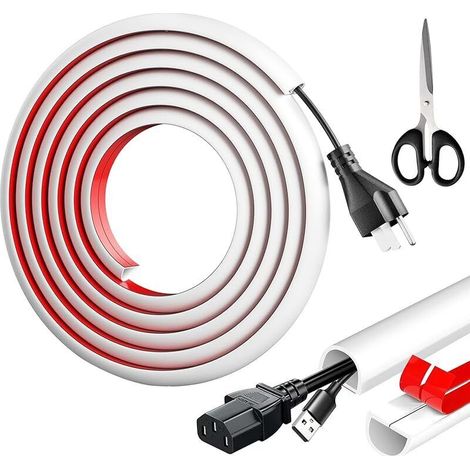 3m Auto-adhésif Cache Cable 15mmx10mm Mini Goulottes de Câbles Demi-Rond Cache Cable Goulotte PVC Auto-adhésif Goulotte Passe Cable Autocollante Flexible pour Maison Bureau (1/5)