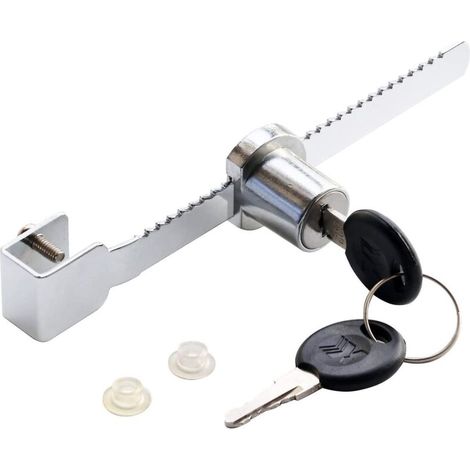 Serrure à cliquet pour porte coulissante en verre, verrou de sécurité pour vitrine avec 2 éléments-AquaForge (1/3)