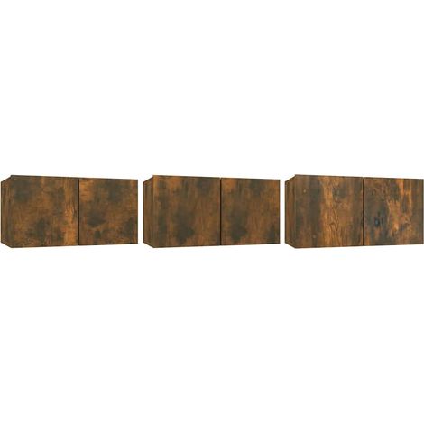 Maison Exclusive -  TV-Schrankset  Wandmontiert 3 pcs Braun Hol
