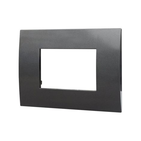 Plaque plastique ETTROIT 3P couleur acier foncé compatible avec Vimar Arke - VA83307