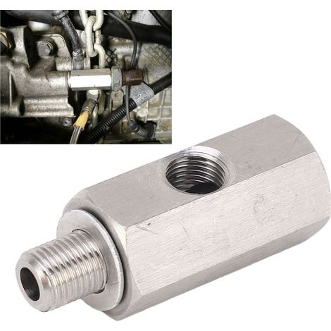 Connectez le connecteur adaptateur du capteur de pression d'huile M10X1.0 à la jauge de pression de la conduite d'alimentation en carburant du turbo adaptateur M10 (TU-CGQ068). (1/5)