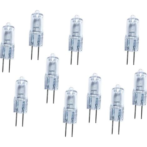 10 ampoules halogènes 5 W G4 6 V à capsule transparente blanc chaud, lampes à culot G4
