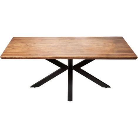 Table SOLARA 200 cm – Piano in legno di Sheesham verniciato e gambe in metallo nero – Stile industriale (1/5)