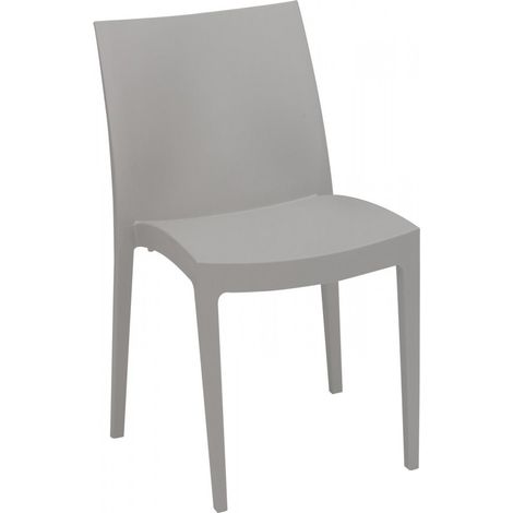 Sedia Da Giardino grigio perla Impilabile in polipropilene (1/3)