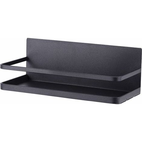 Gewürzregal, magnetisches Kühlschrankregal, magnetisches Gewürzregal, Kühlschrank-Organizer, platzsparend, 1 Stück, mattschwarz