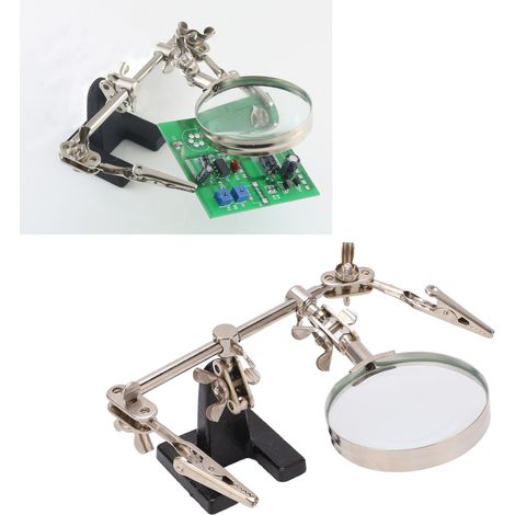 Elektronische Reparaturlupe 168Z mit Befestigungsclip, Tischlupe und Klemme (1/5)