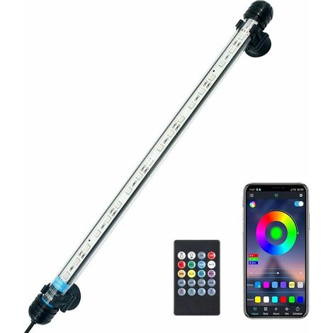 Lumières LED pour aquarium, lumière LED pour aquarium, éclairage amphibie LED pour aquarium, lumière sous-marine (blanc 38 cm) (1/5)