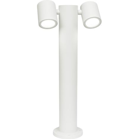 LAMPIONE BIANCO PALO DA GIARDINO ILLUMINAZIONE CON 2 DIFFUSORI ORIENTABILI PER ESTERNO AD ATTACCO PER LAMPADINE LED GU10 (1/3)