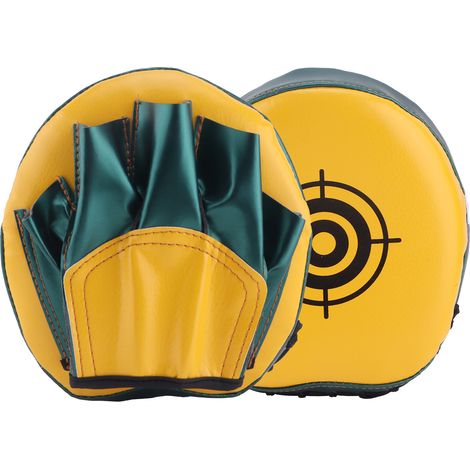 Gants de boxe mini pour enfants, cibles de frappe incurvées jaunes, pattes d’entraînement de boxe courbes (1/5)