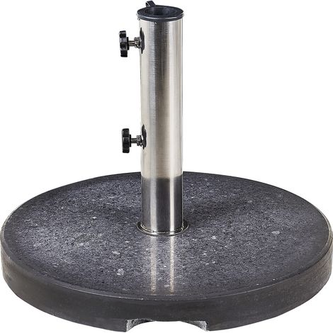 Base para sombrilla de granito negro plateado 45 cm acero inoxidable Ceggia