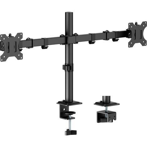 Support TV/Moniteur avec double bras articulé 17" - 27" (jusqu'à 8kg) compatible toutes marques (VESA)