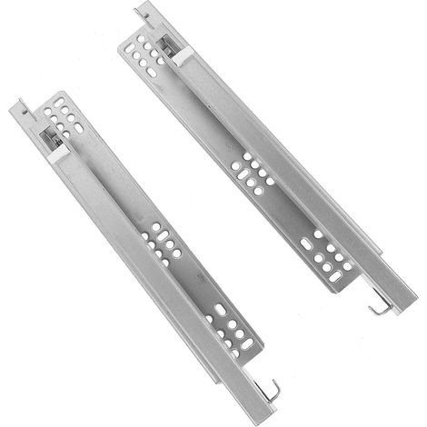 Lot de 2 glissières tiroir invisibles à fermeture amortie, fixation le (1/5)