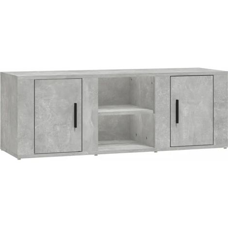 Mobile TV moderno ampio spazio di archiviazione 100 x 31 x 35 cm in legno ingegnerizzato grigio cemento 020048395
