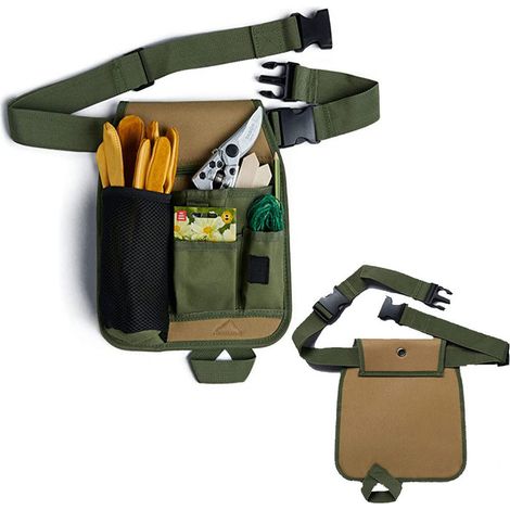 Tablier porte-outils de jardinage unisexe – Organisateur multifonction avec ceinture réglable et multiples poches pour bricolage, jardinage, plomberie et menuiserie (1/5)