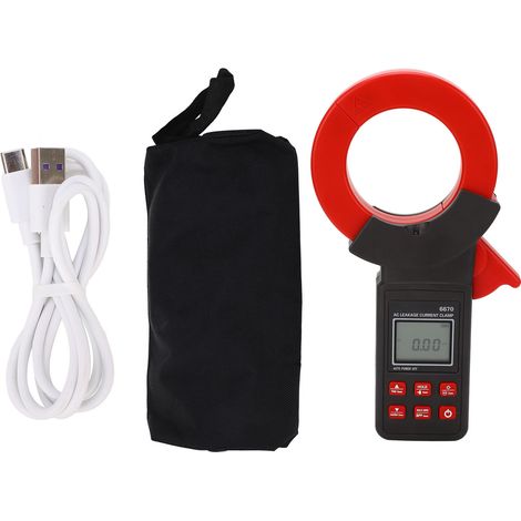 Pince ampèremétrique de fuite AC avec rétroéclairage LCD, mesure de courant de fuite haute précision, batterie lithium intégrée, outil de diagnostic électrique portable. (1/5)