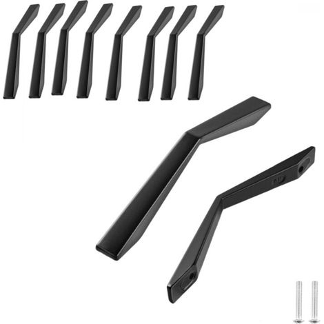 Lot de 10pcs Poignee de Meuble Cuisine Entraxe 96mm Poignet de Porte Cuisine Noir Alliage D'aluminium Poignée Meuble pour Décoration Meubles Cuisine Avec Vis(25mm)