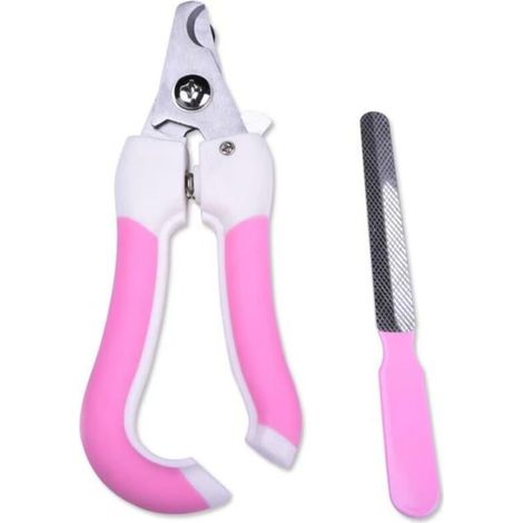 Tagliaunghie per cani e gatti, lame affilate con barra di sicurezza - impedisce il taglio eccessivo delle unghie degli animali domestici, tagliaunghie professionale per animali domestici (rosa) (1/4)