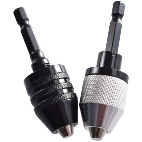 BUNTHAUS 2-teiliges Schnellspannbohrfutter, Sechskant-Schnellspannbohrfutter, Schnellwechsel-Adapter, Konverter, Klemmung 0,3–6,5 mm (1/4)