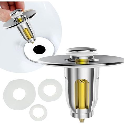Bathroom Kitchen Sink Plugs with Ball Core and Drain Filters (1/4)