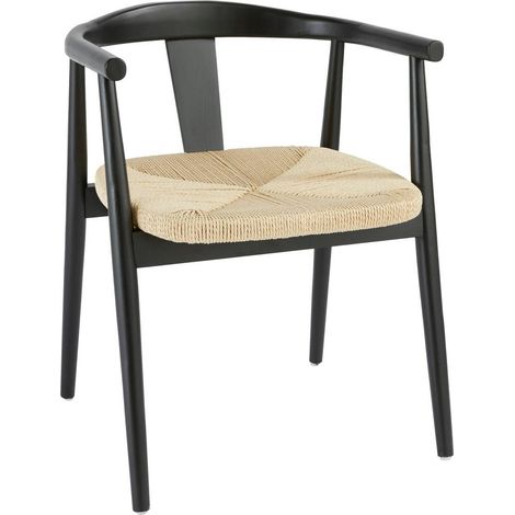 Fauteuil De Dîner En Bois Yamato Noir Atmosphera (1/4)