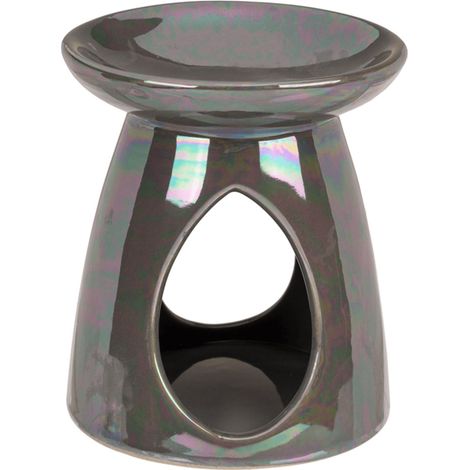 Brûle-parfum gris nacré en céramique (1/2)