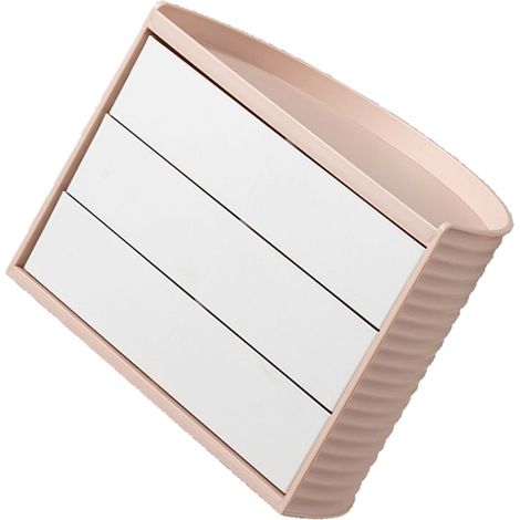 Make-up-Organizer im Instagram-Stil, 360°-Drehung, einzigartiges halbkreisförmiges Design, staubdicht, für Schreibtisch oder Schminktisch, rosa (1/5)