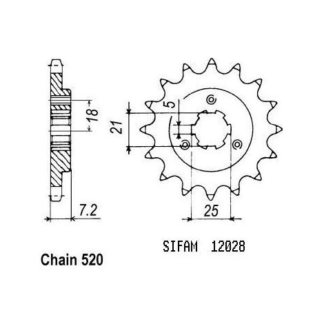 Pignon de sortie de boite Sifam pour moto Suzuki 600 DR S 15