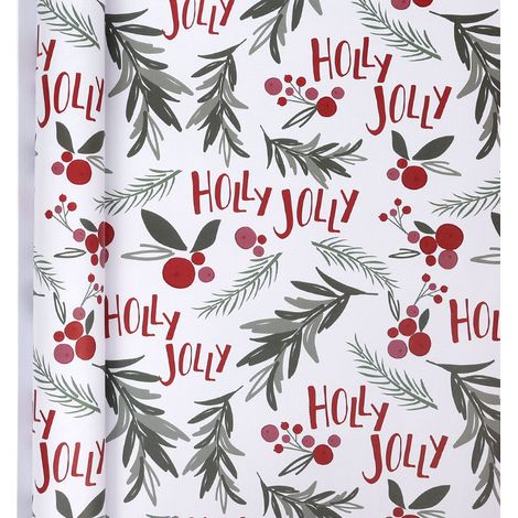 Papier cadeau de Noël (43 cm de large x 3 m de long), grand format, papier kraft écologique.